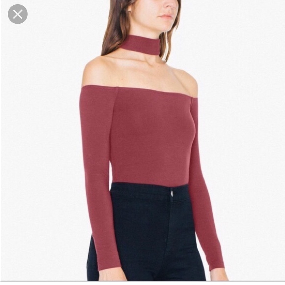 American Apparel off-shoulder chocker top